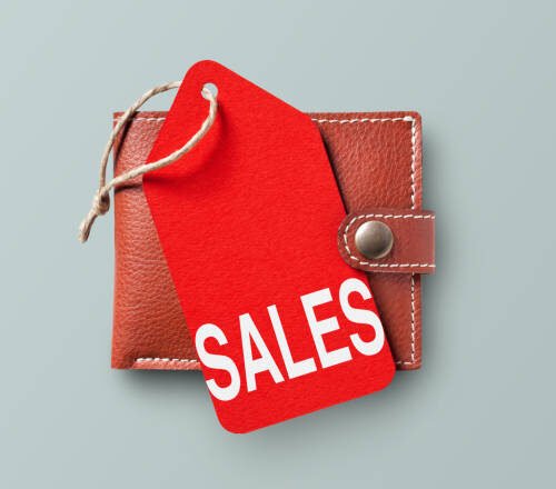 Wallet with sales tag. Sales AI Prompt Pack